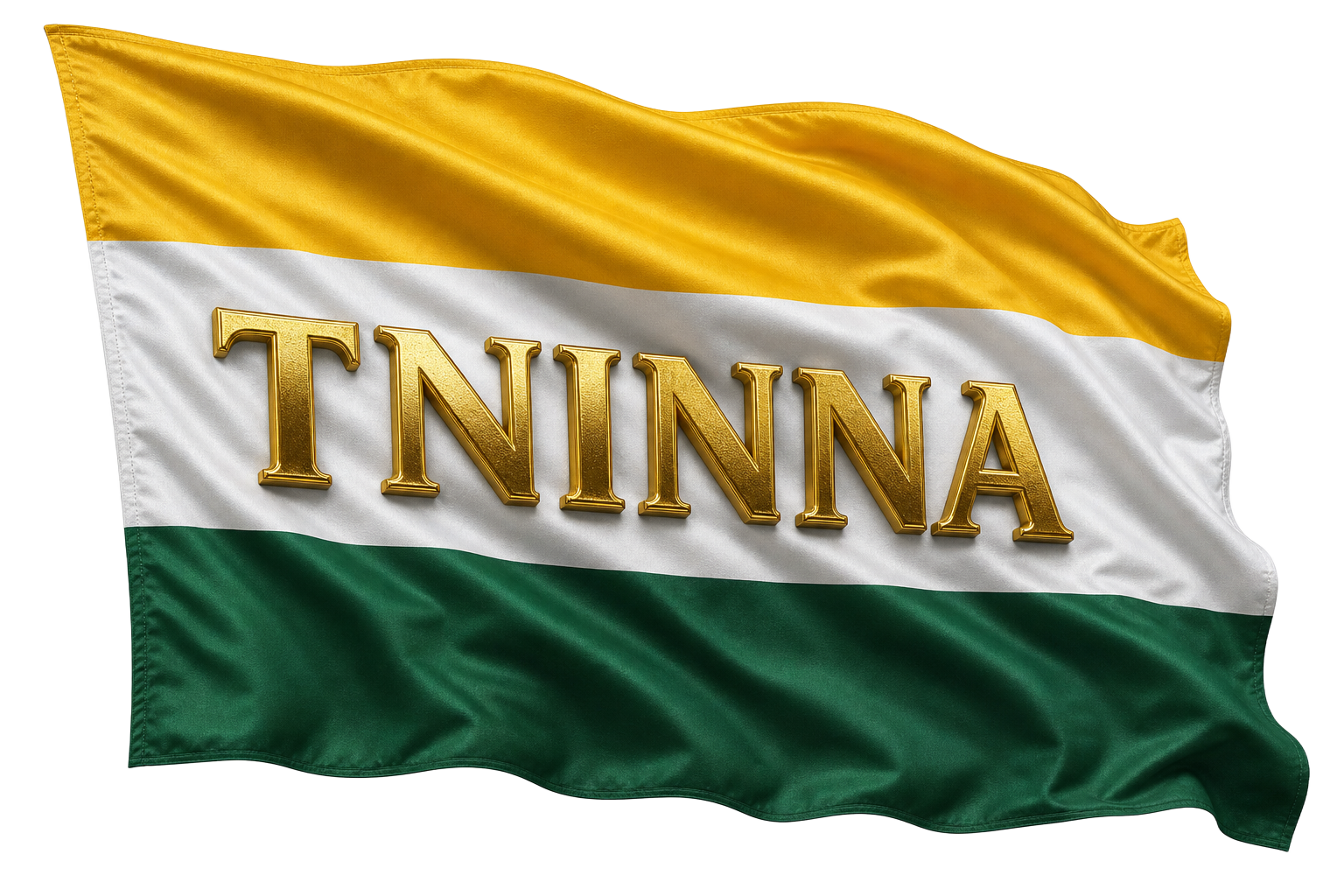TNINNA கொடி — மஞ்சள், வெள்ளை, பச்சை