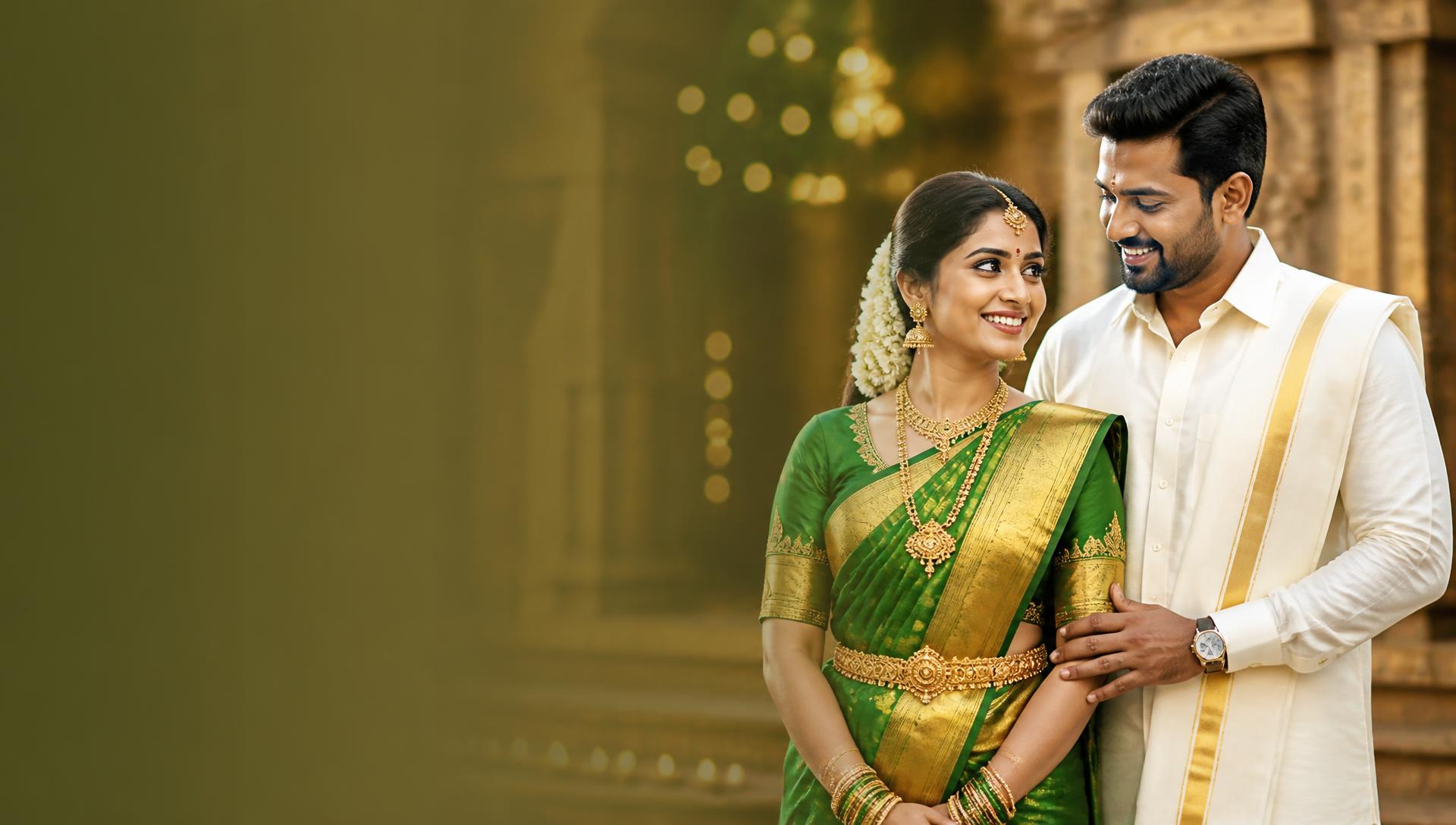 TNINNA திருமண தகவல் சேவை — பாரம்பரிய தமிழ் திருமண ஜோடி